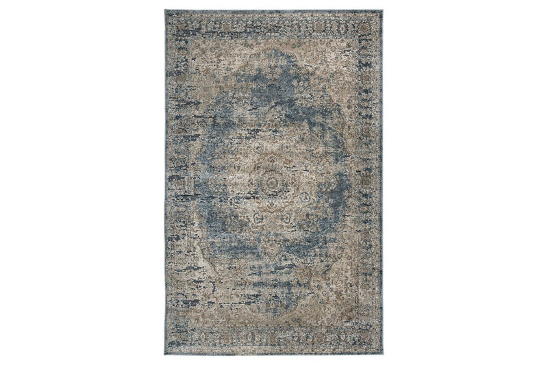 South Blue/Beige 5' x 7' Rug - Lara FurnitureRugs