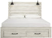 [SPECIAL] Cambeck Whitewash King Footboard Storage Bed - Gate Furniture