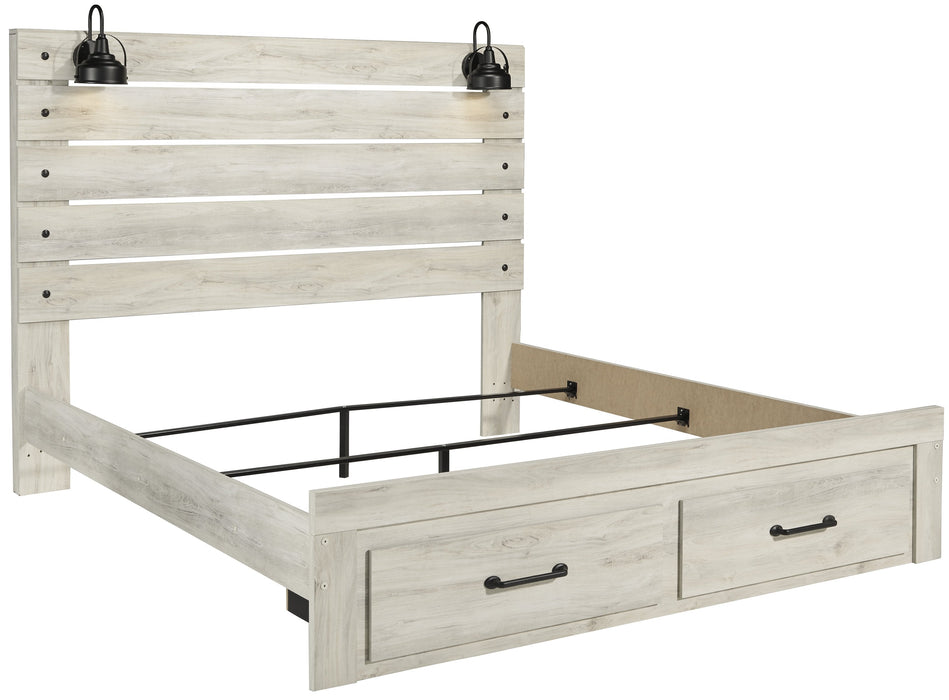 [SPECIAL] Cambeck Whitewash King Footboard Storage Bed - Gate Furniture