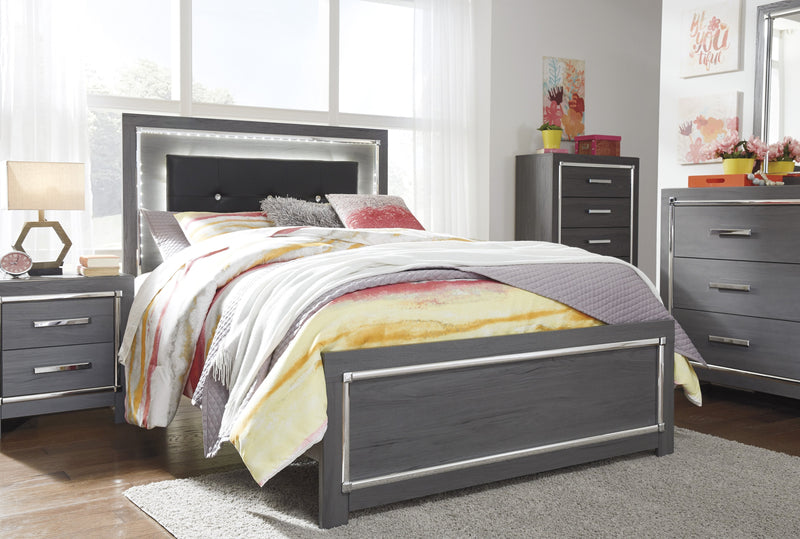 Lodanna Gray Youth LED Panel Bedroom Set - Lara FurnitureYouth Bedroom Set