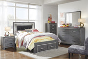 Lodanna Gray Youth LED Storage Bedroom Set - Lara FurnitureYouth Bedroom Set