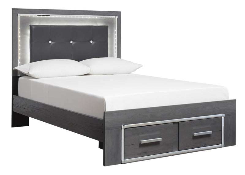 Lodanna Gray Youth LED Storage Bedroom Set - Lara FurnitureYouth Bedroom Set