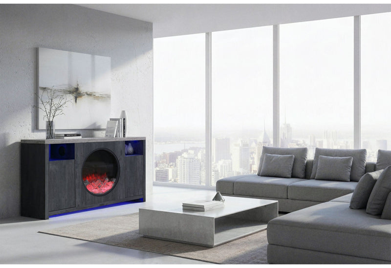Nyla Grey 60″ Entertainment Unit With Speakers And Led - NYLA-GREY-60″ EU W/SPKR LED