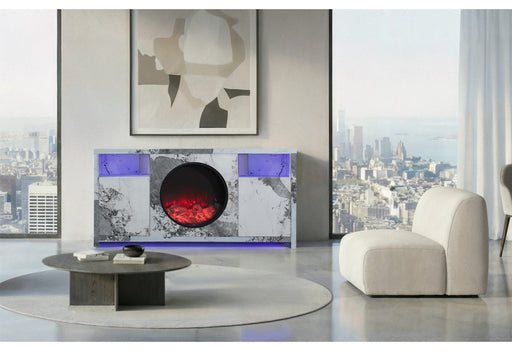 Alora Marble 70″ Entertainment Unit With Speakers And Led - ALORA-MARBLE-70″ EU W/SPKR LED