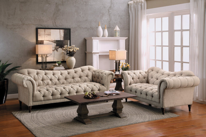 St. Claire Beige Living Room Set - Lara FurnitureLiving Room Set