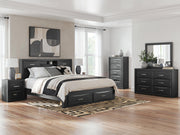 Stabotta Black King Bookcase Storage Bed - PCB1755B10