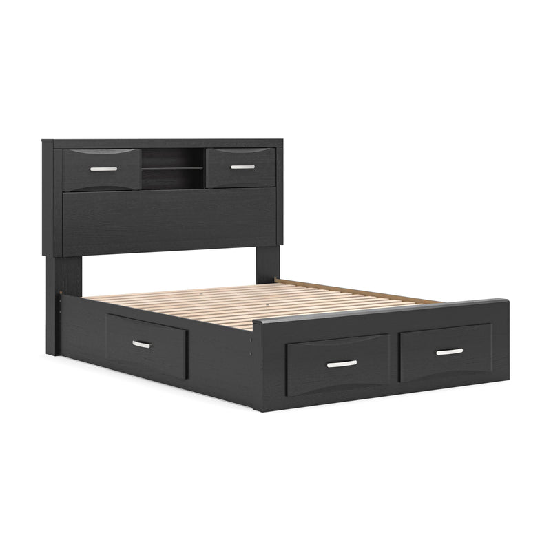 Stabotta Black Queen Bookcase Bed with Storage - PCB1755B7