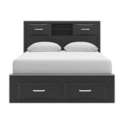 Stabotta Black Queen Bookcase Storage Bed - PCB1755B3