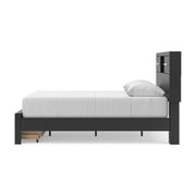 Stabotta Black Queen Bookcase Storage Bed - PCB1755B3