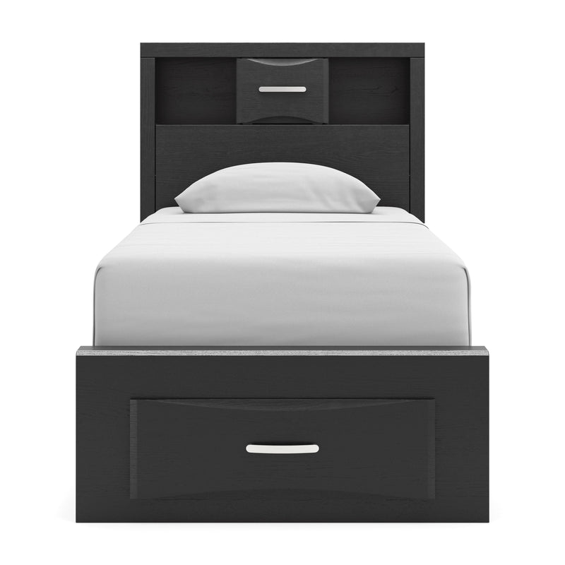 Stabotta Black Twin Bookcase Storage Bed - PCB1755B12