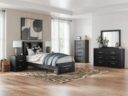 Stabotta Black Twin Bookcase Storage Bed - PCB1755B12