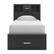 Stabotta Black Twin Bookcase Storage Bed - PCB1755B14