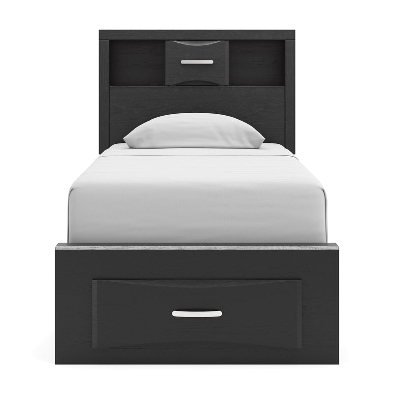 Stabotta Black Twin Bookcase Storage Bed - PCB1755B14