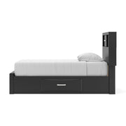 Stabotta Black Twin Bookcase Storage Bed - PCB1755B14