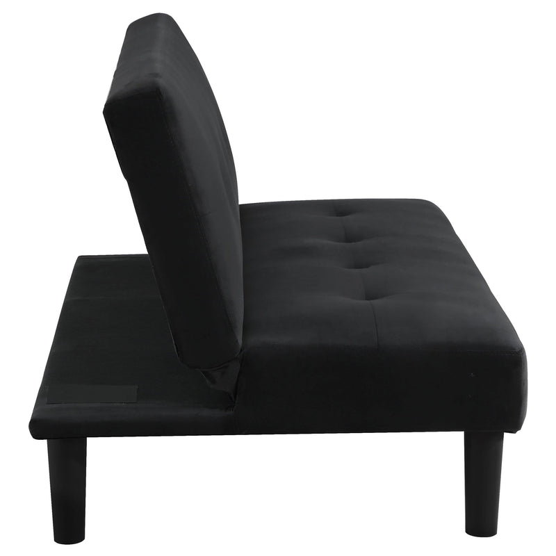 Stanford Upholstered Tufted Convertible Sofa Bed Black - 360238