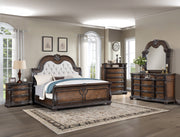 Stanley Coffee Brown Queen Upholstered Sleigh Bed - Lara FurnitureQueen Bed