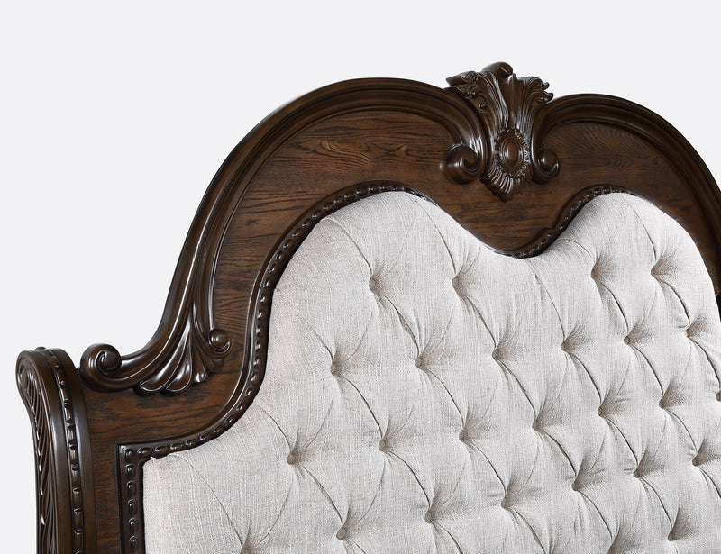 Stanley Coffee Brown Queen Upholstered Sleigh Bed - Lara FurnitureQueen Bed