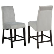 Stanton Velvet Upholstered Counter Chair Grey (Set of 2) - 102069GRY
