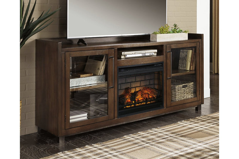 Starmore Brown 70" TV Stand with Electric Fireplace - Lara FurnitureTV Stand