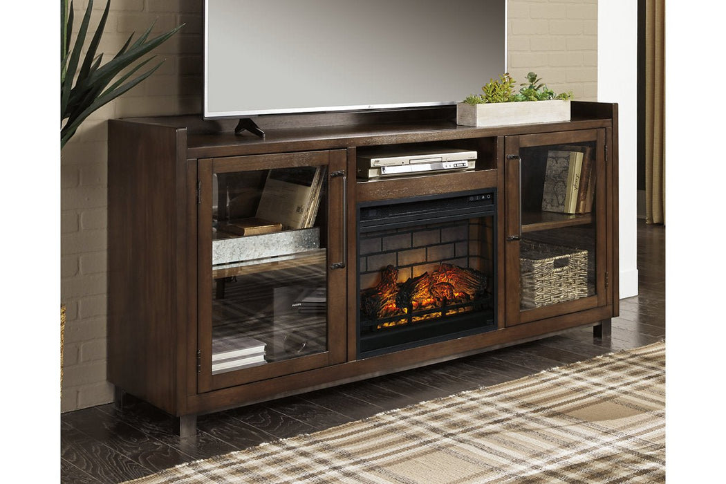 Starmore Brown 70" TV Stand with Electric Fireplace - Gate FurnitureTV Stand