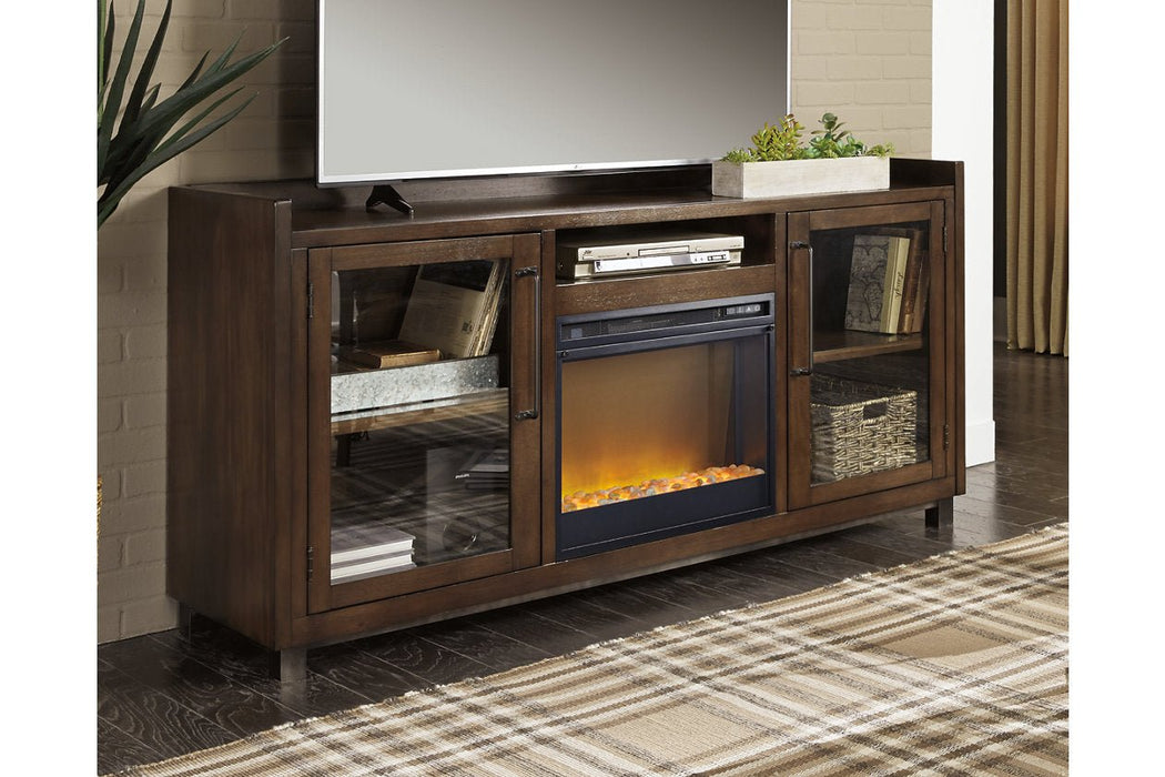 Starmore Brown 70" TV Stand with Electric Fireplace - Gate FurnitureTV Stand