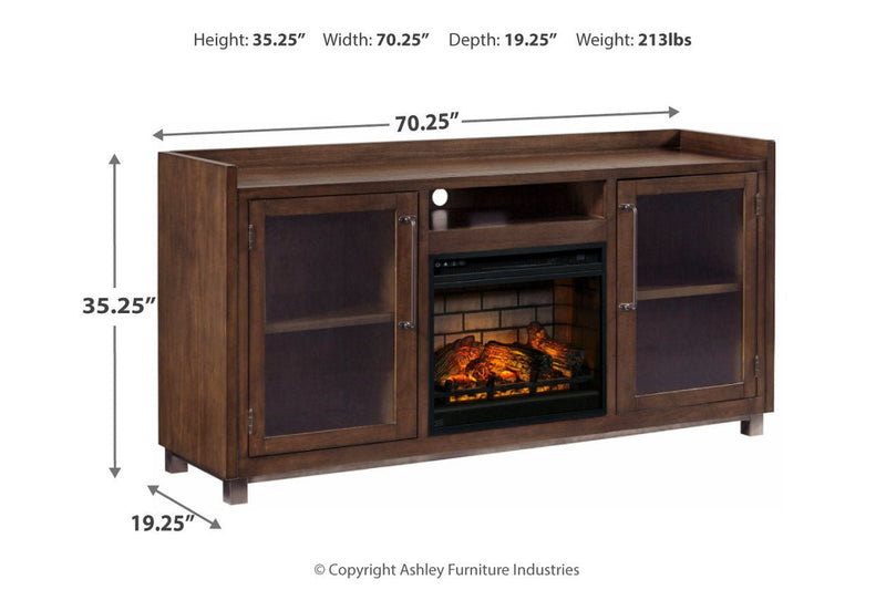 Starmore Brown 70" TV Stand with Electric Fireplace - Lara FurnitureTV Stand