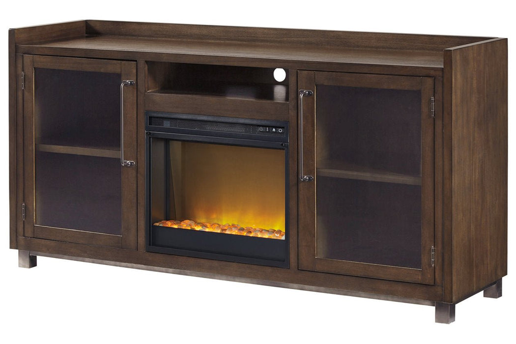 Starmore Brown 70" TV Stand with Electric Fireplace - Gate FurnitureTV Stand