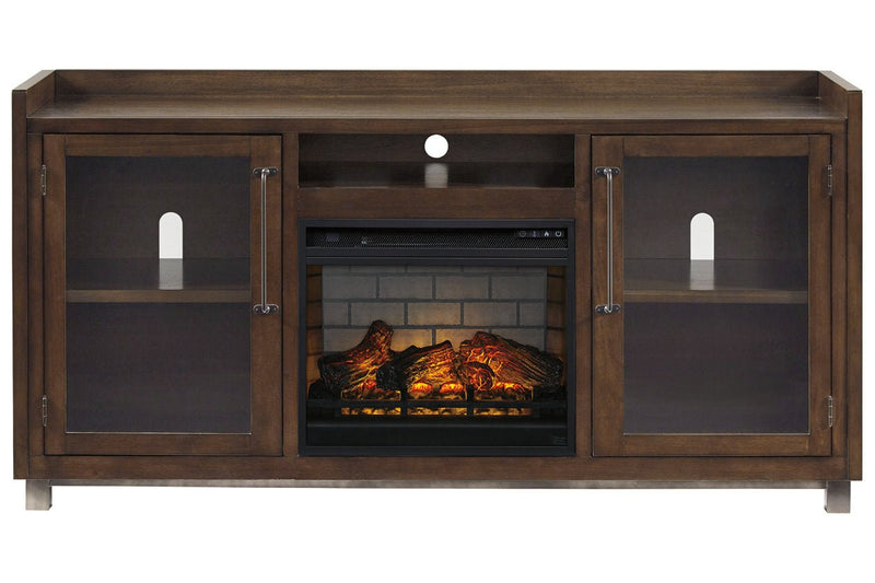 Starmore Brown 70" TV Stand with Electric Fireplace - Lara FurnitureTV Stand