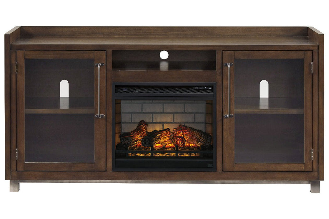 Starmore Brown 70" TV Stand with Electric Fireplace - Gate FurnitureTV Stand