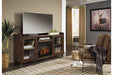 Starmore Brown 70" TV Stand with Electric Fireplace - Gate FurnitureTV Stand