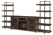 Starmore Brown/Gunmetal 3 - Piece Wall Unit with Electric Fireplace - Lara FurnitureEntertainment Center