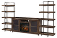 Starmore Brown/Gunmetal 3 - Piece Wall Unit with Electric Fireplace - Gate FurnitureEntertainment Center