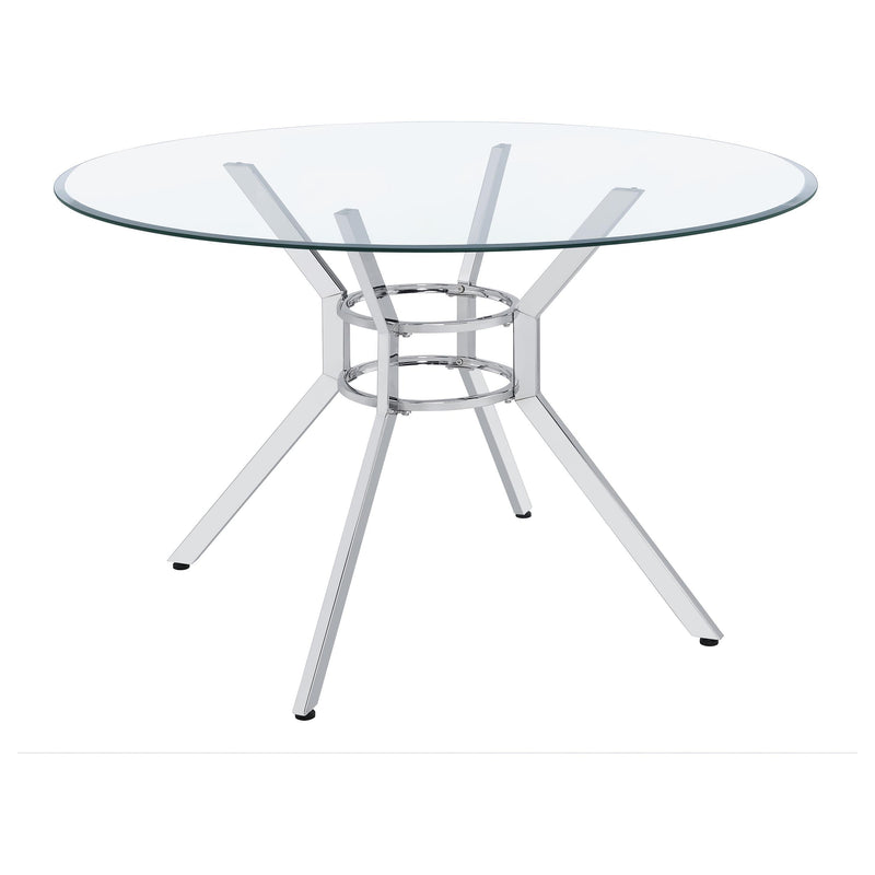 Steele 48-inch Round Glass Top Dining Table Chrome - 115200CHR