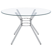 Steele 48-inch Round Glass Top Dining Table Chrome - 115200CHR