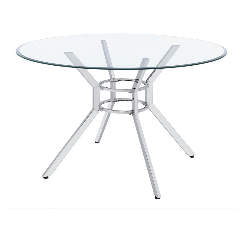 Steele 48-inch Round Glass Top Dining Table Chrome - 115200CHR