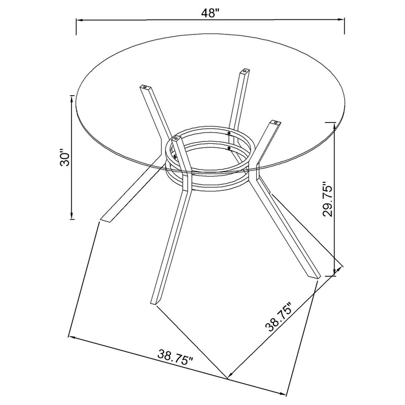 Steele 48-inch Round Glass Top Dining Table Chrome - 115200CHR