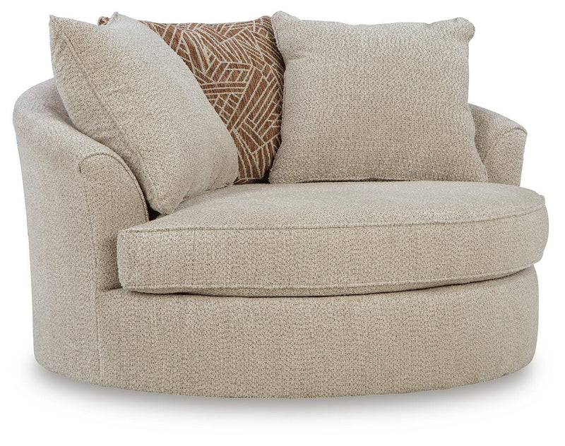 Steelwater Retreat Latte Oversized Swivel Accent Chair - 6670421