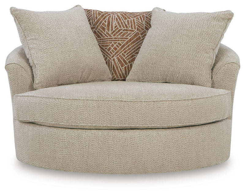 Steelwater Retreat Latte Oversized Swivel Accent Chair - 6670421