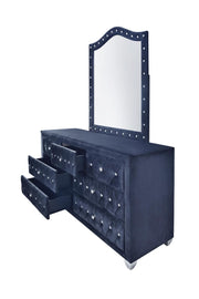 Stella - 7 Drawers Blue Upholstered Velvet Dresser - B210-D