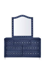Stella - 7 Drawers Blue Upholstered Velvet Dresser - B210-D