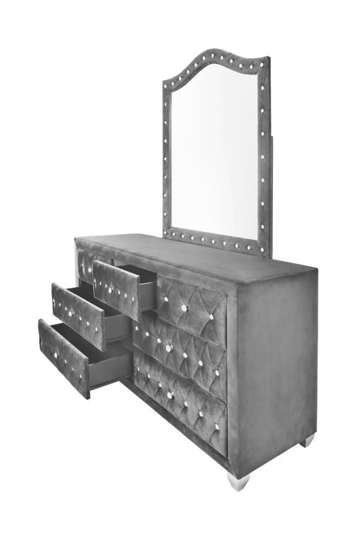 Stella - Gray Upholstered Velvet Mirror - B209-M