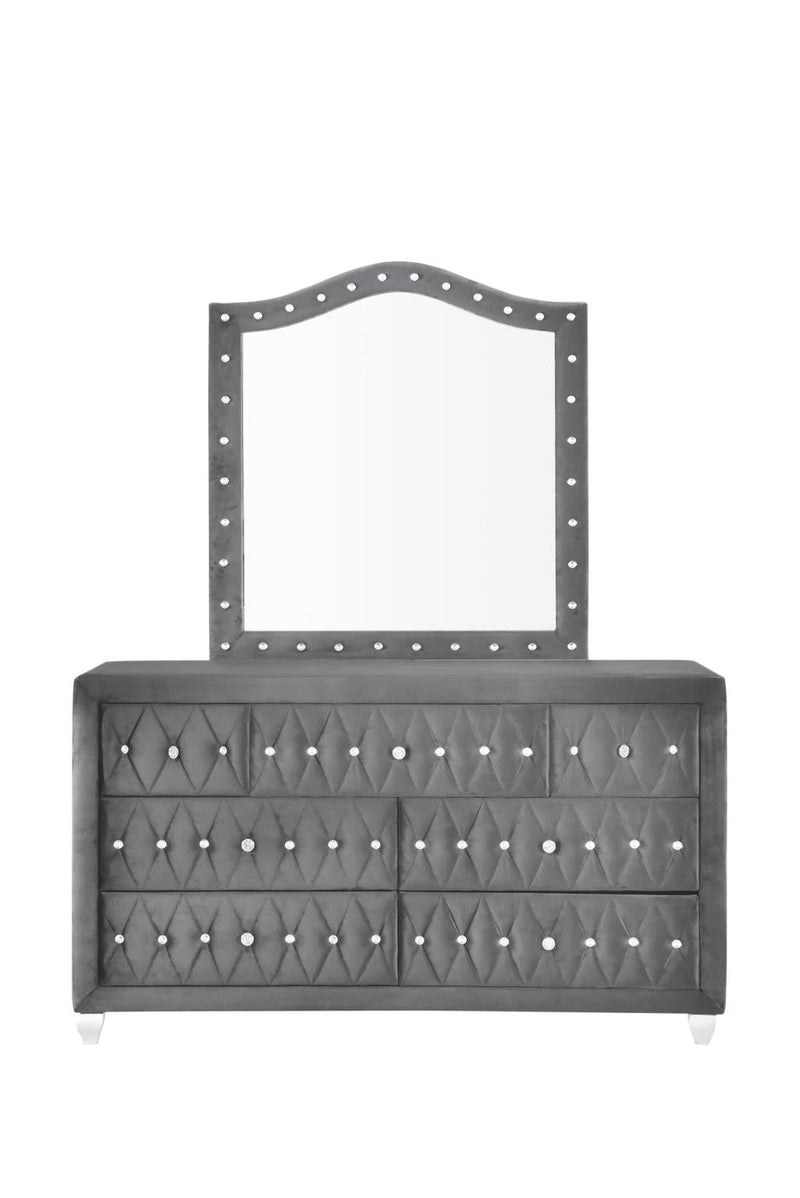 Stella - Gray Upholstered Velvet Mirror - B209-M