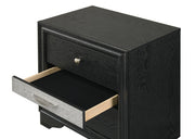 Stellan - 3 Drawers Black Nightstand with Silver Accent - B367-N