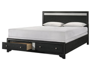 Stellan - Black Storage King Bed with Silver Accent - B367-K-Bed