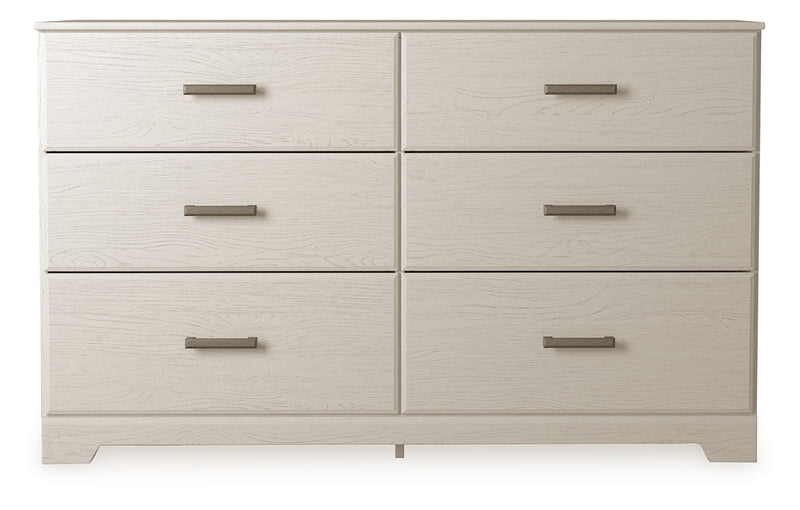 Stelsie Queen Panel Bed with Dresser and Nightstand in White from Ashley - Lara Furniture