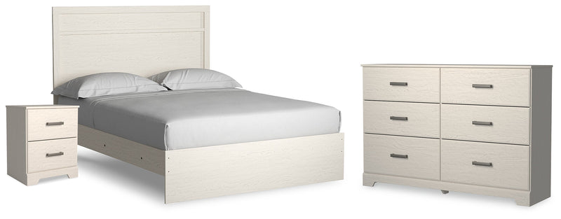 Stelsie Queen Panel Bed with Dresser and Nightstand in White from Ashley - Lara Furniture
