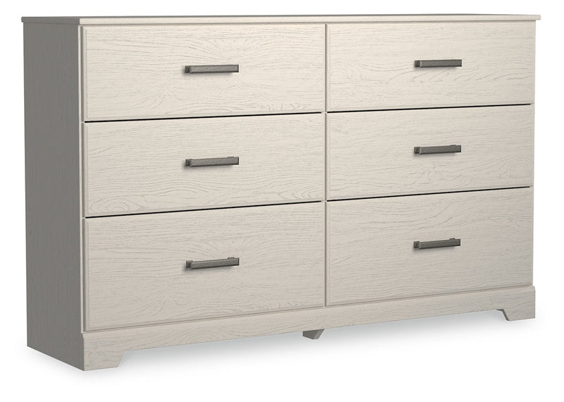 Stelsie Queen Panel Bed with Dresser and Nightstand in White from Ashley - Lara Furniture
