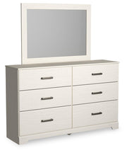 Stelsie White King Panel Bed, Dresser, Mirror and Nightstand - B2588B17