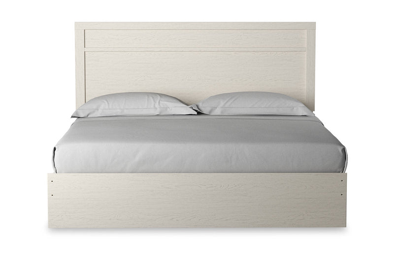 Stelsie White King Panel Bed - Lara FurnitureKing Bed