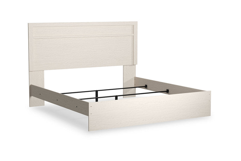Stelsie White King Panel Bed - Lara FurnitureKing Bed